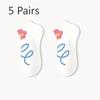 5 Pairs of Women's Summer Thin New Non Slip with Shallow Mouth Boat Socks