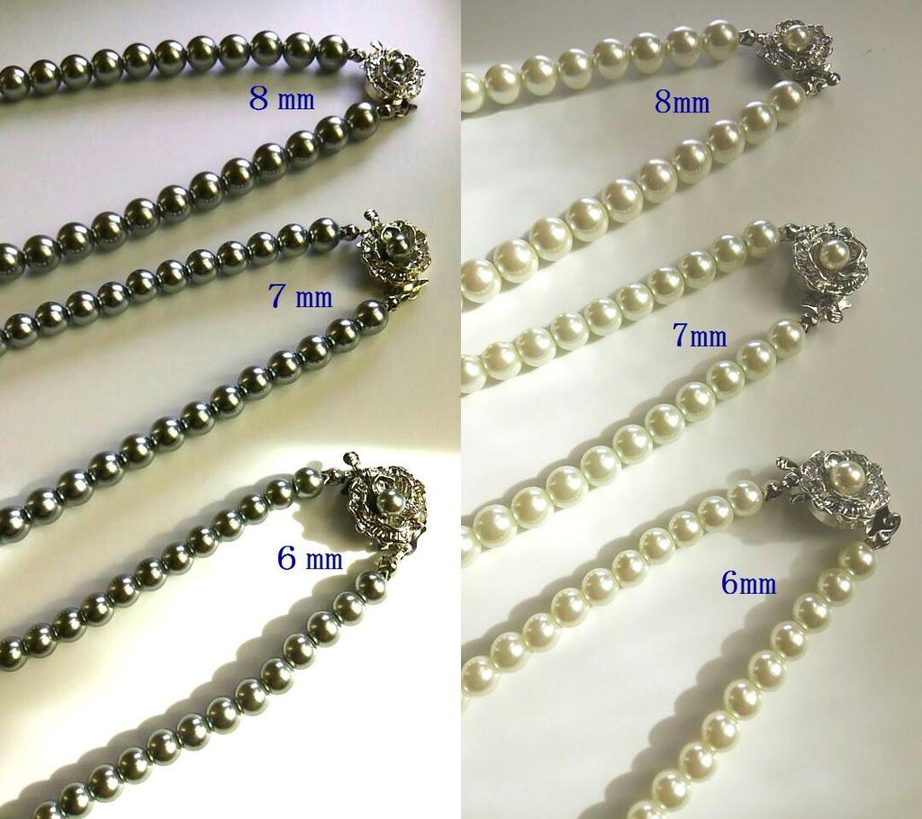 Japanese pearl necklace set with case Pearl necklace for ceremonial occasions [MAHINA] (white earrings)