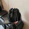 Niche Spring and Summer New Trendy Chain Small Fold Portable Bucket Bag Fashionable Shoulder Messenger Women's Bag