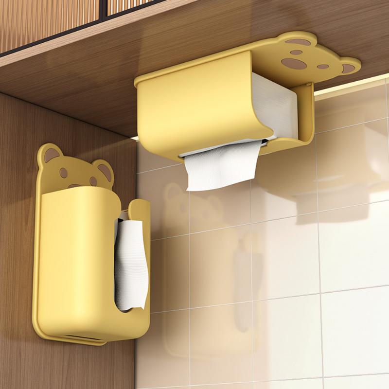Wall Mounted Tissue Box Adhesive Tissue Shelf Napkin Holder Dispenser Rack Nordic Kitchen Home Space-saving Shelf Tissue Holder