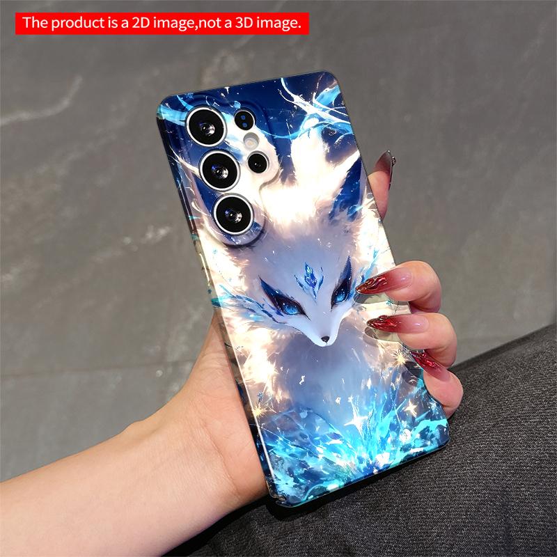 2DFlat Samsung phone case Celestial Fox Amidst Cosmic Waves Applicable to Galaxy S22 S23 S24 S25ULTRA S26 A12 A13 A14 A15 A16