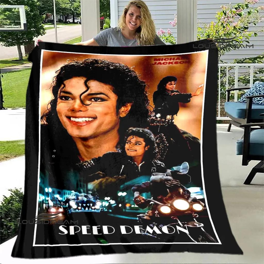 Michael Jackson retro printed blanket Flannel Warm Blanket Soft and Comfortable Blanket picnic blanket bed linings Birthday Gift