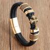 Domineering Lion Head Animal Bracelet Men\'s Stainless Steel Braided Chain Wristband Bracelet Hip Hop Jewelry