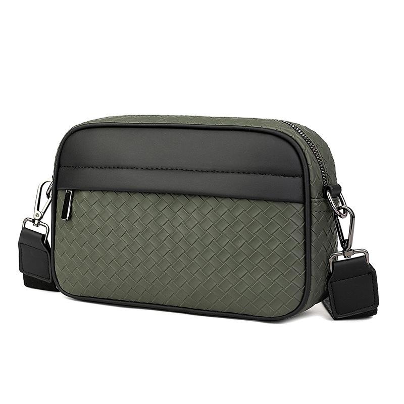 Women'S Shoulder Small Square Bag, Outdoor Messenger Bag, Sports Storage Bag, Business High-End Woven Pattern Mobile Phone Bag.