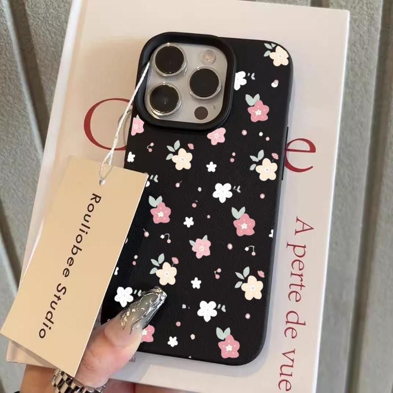 Flower Phone Case For iPhone 17 Pro Max Case iPhone 16 14 13 15 11 12 17 Pro Max Plus 16e Shockproof Soft Leather Cute Cover