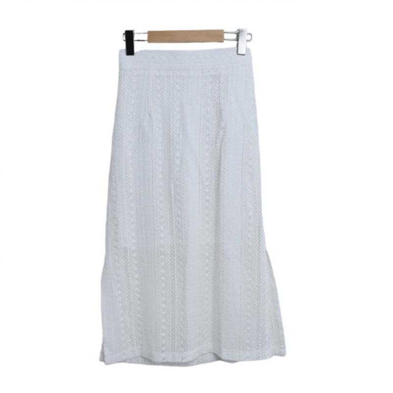 Shop   Ladies Korean Summer Backband Lace Eyelet Long Skirt Beige Stj Wsk 4609