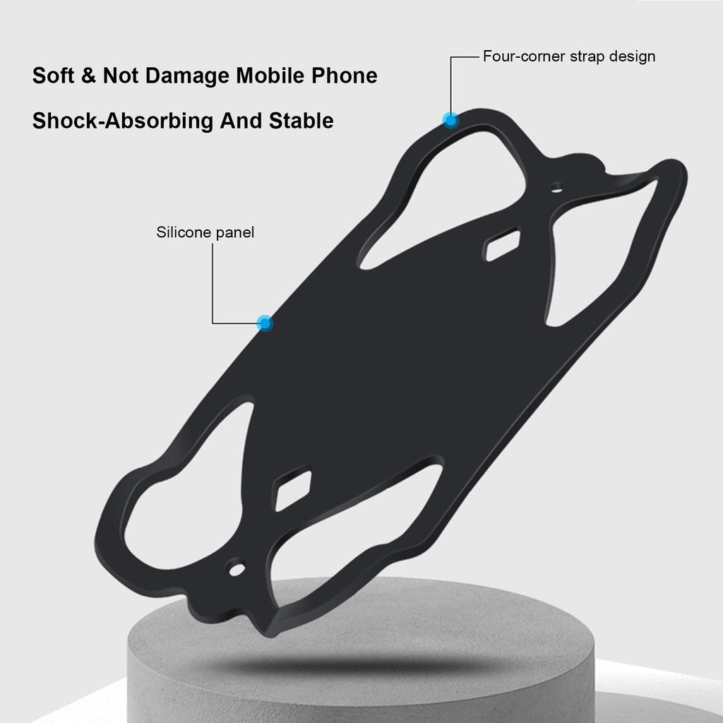 Handlebar Cell Phone Holder Silicone Bike Phone Holder Shockproof Stable Hands  Navigation Compatible with Computer Mount