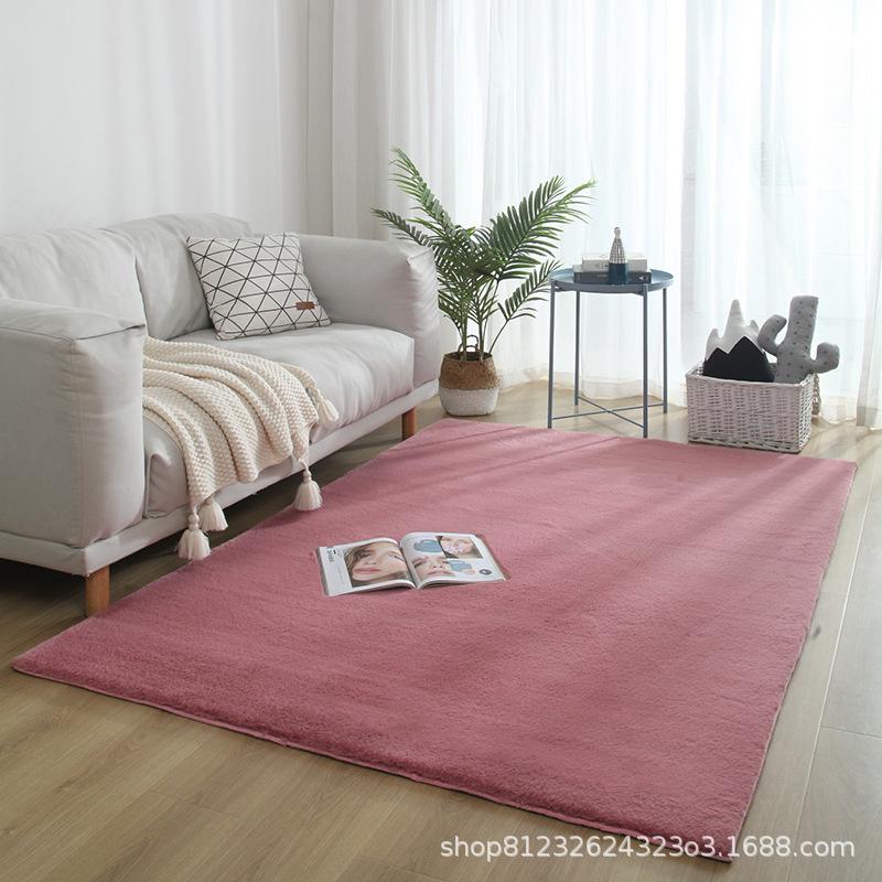 Modern Imitation Rabbit Fur Carpet for Living Room and Bedroom – Cute, Washable, Customizable, Full-Cover Floor Mat