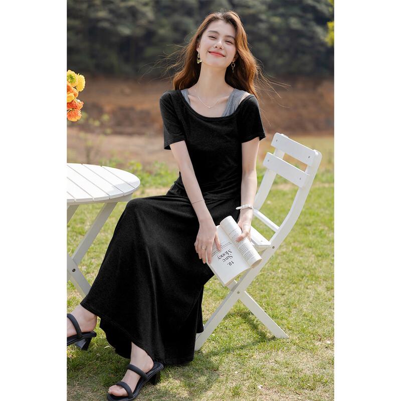 Women's Irregular T-Shirt & Camisole Dress Set
