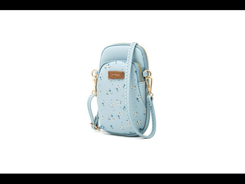 Borsa a tracolla coreana da donna con motivo floreale, doppia zip e grande capacità - Trendy per studenti