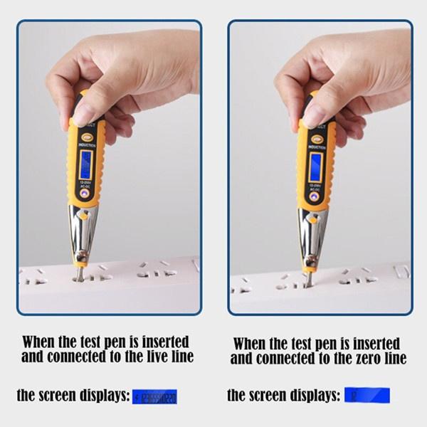 Multifunksjonell berøringsfri digital testpenn flytende krystall display skrutrekker Lyd- og lysalarm Elektrisk testpenn MYY