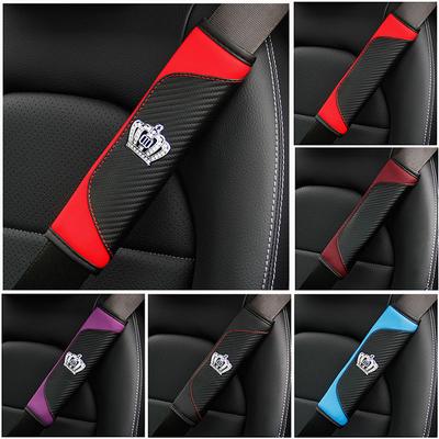 1 PCS PU Crown Car Seat Belt Shoulder Guard Protector Breathable Soft Safety Shoulder Strap