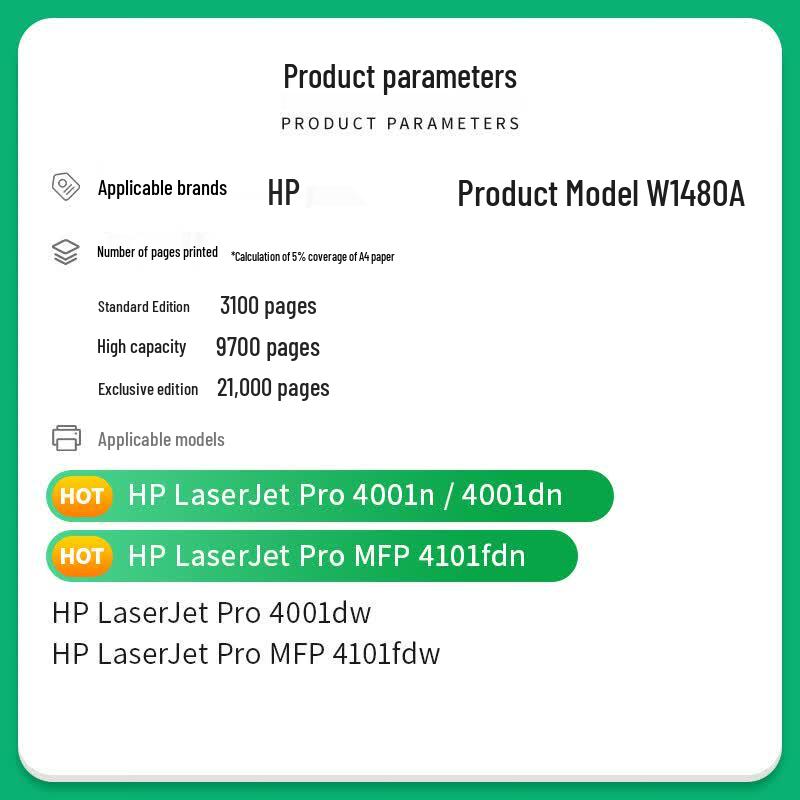 Compatible HP 148X W1480X Black High-Yield Toner Cartridge