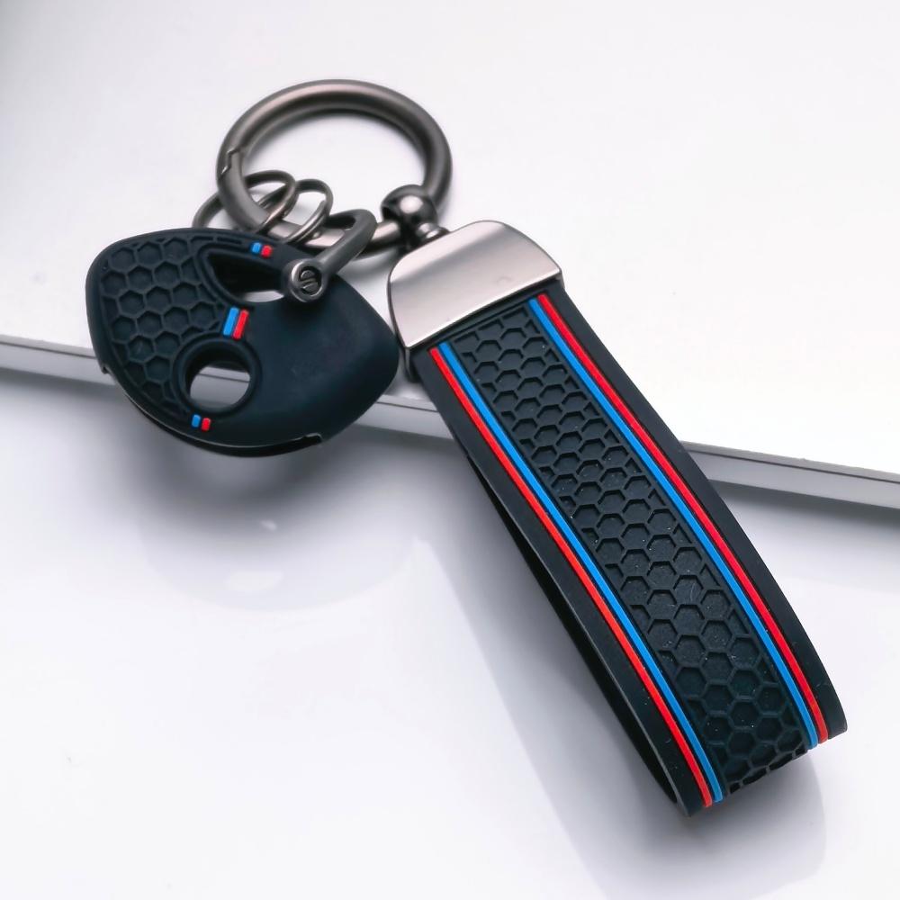 Silicone Key Fob Cover with keychain for BMW Motorcycle, Fits BMW R1200GS R1250GS, Protective Accessory, Key Fob Protection, Replacement чёрный
