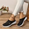 Einfarbige Pantoletten für Damen, Slip-On-Wanderschuhe mit weicher Sohle und Plateausohle, atmungsaktive Halbschuhe