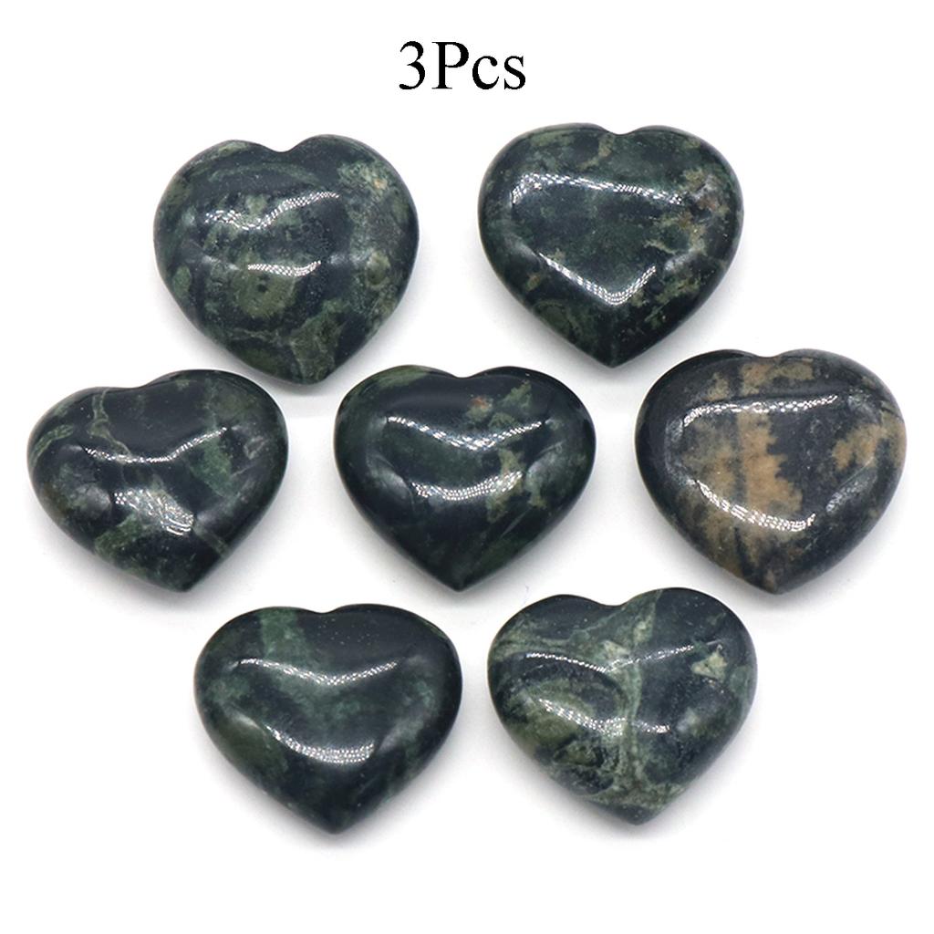 3Pcs, Assorted Natural Crystal Heart Stones Bulk Polished Healing Crystal Hearts for DIY Jewelry, Meditation, Reiki & Valentine's Day Gifts