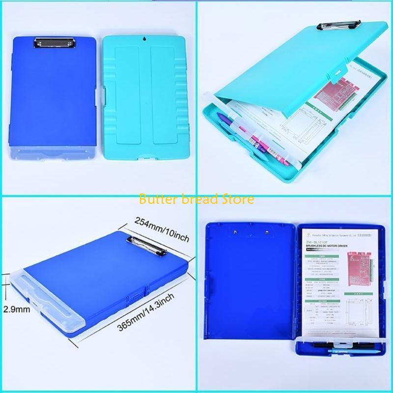 W89C File Case with Clipboard, File Document Folder Box with Clipboard and Pen Case