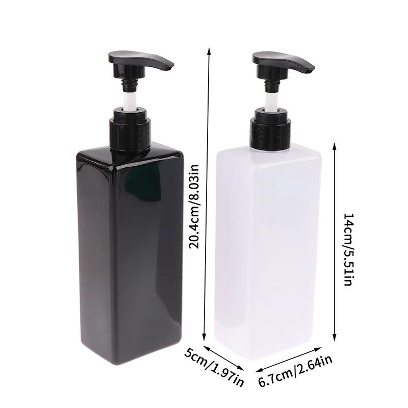 500ml Body Lotion Square Bottle PET Plastic Shower Gel Shampoo Press Pump Bottles Durable Refillable Containers For Liquid Soap
