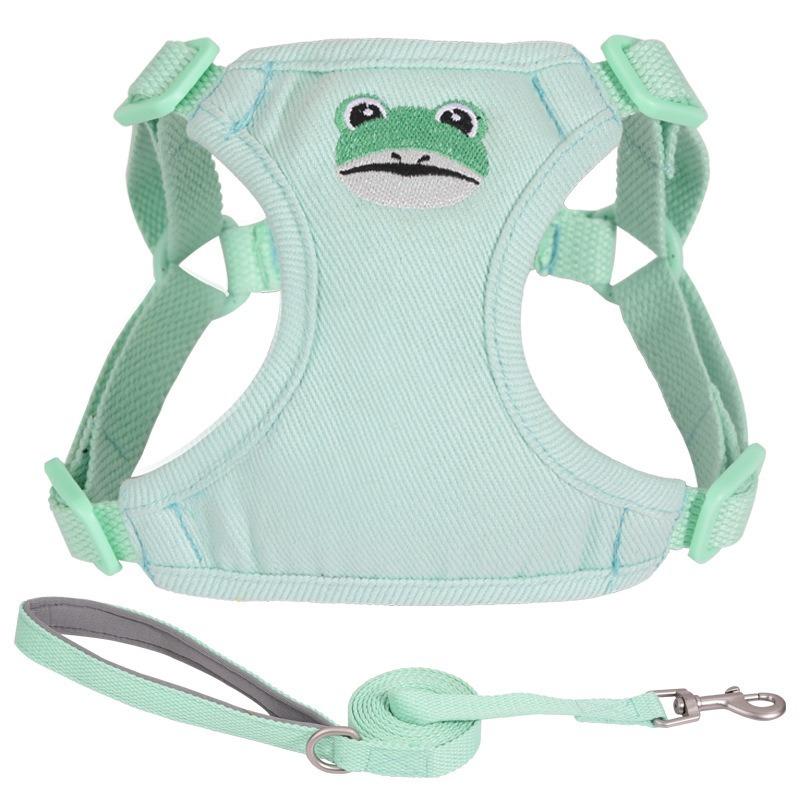 Pet leash Small and medium-sized dogs Anti-running cat leash Anti-breaking free Embroidered cat vest chest strap