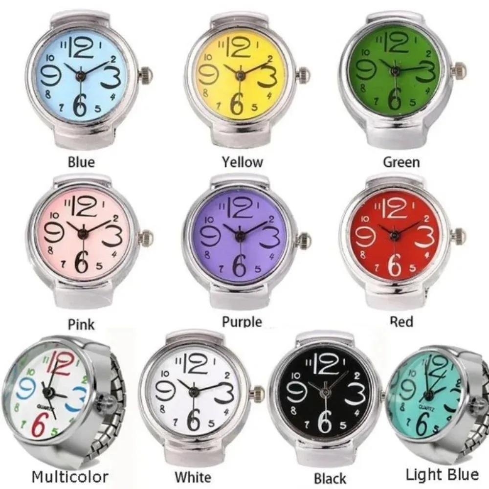 Men Women Creative Round Elastic Quartz Finger Watch Ring Fashion Couple Watch for Lovers