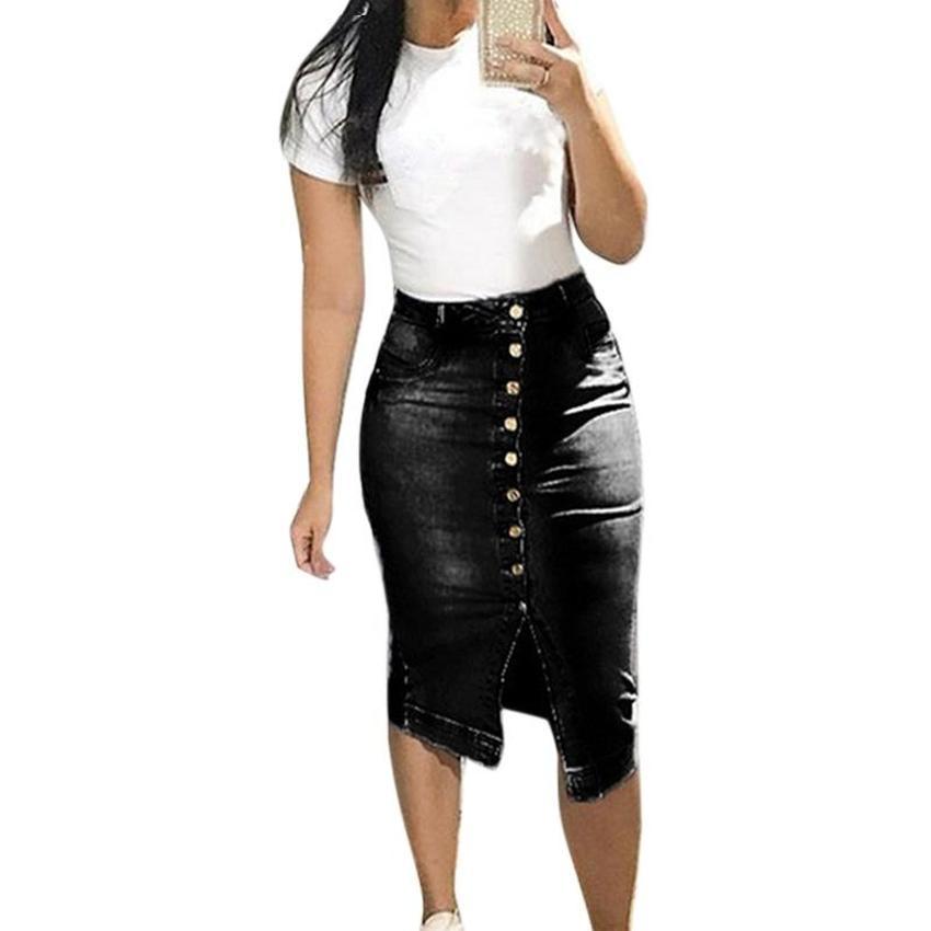 Rock Midi Damen Sommer - Faltenrock Mit Hoher Taille Für Büro & Alltag