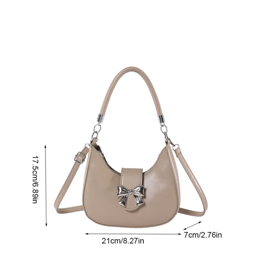 Bow Bowknot Crossbody Bag Y2k Style Half-moon Handbag Elegant Dumpling Shoulder Bag  Outdoor