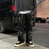 Men Denim Pants Five-pointed Star Pattern Embroidery Loose Wide Leg Streetwear Solid
