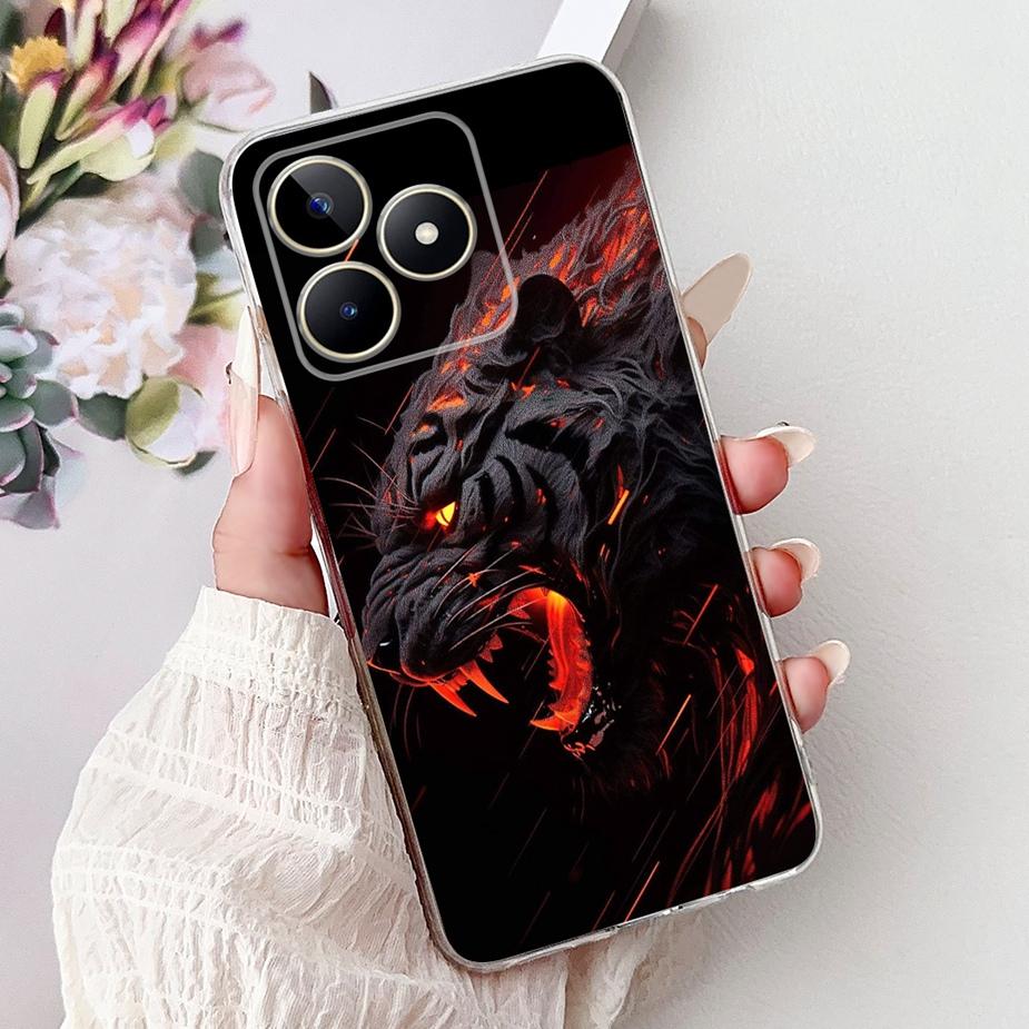 Für Realme Note 50 Hülle RMX3834 Niedliche Katze Bemalte Abdeckung Klare Silikon Weiche TPU Handyhülle Für Realme Note 50 Note50 Fundas Coque