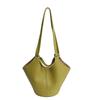 Niche high-end soft leather vegetable basket hand carrying bucket bag women's new commuter shoulder armpit bag