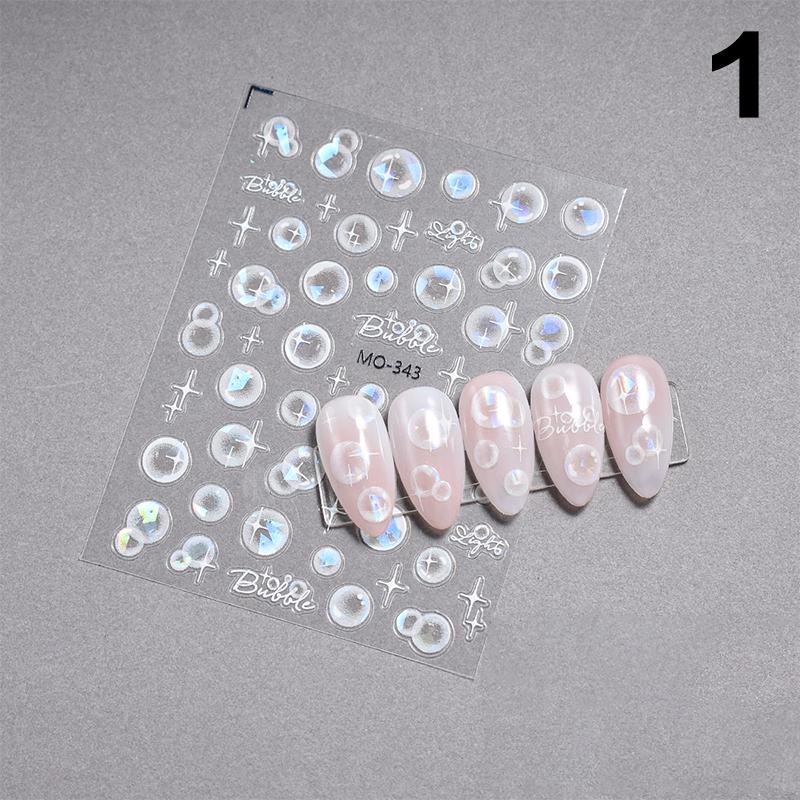 Cute Bubbles Love Shape Nail Sticker Enhancement Adhesive Stereoscopic Personality Diy Nail Decoration