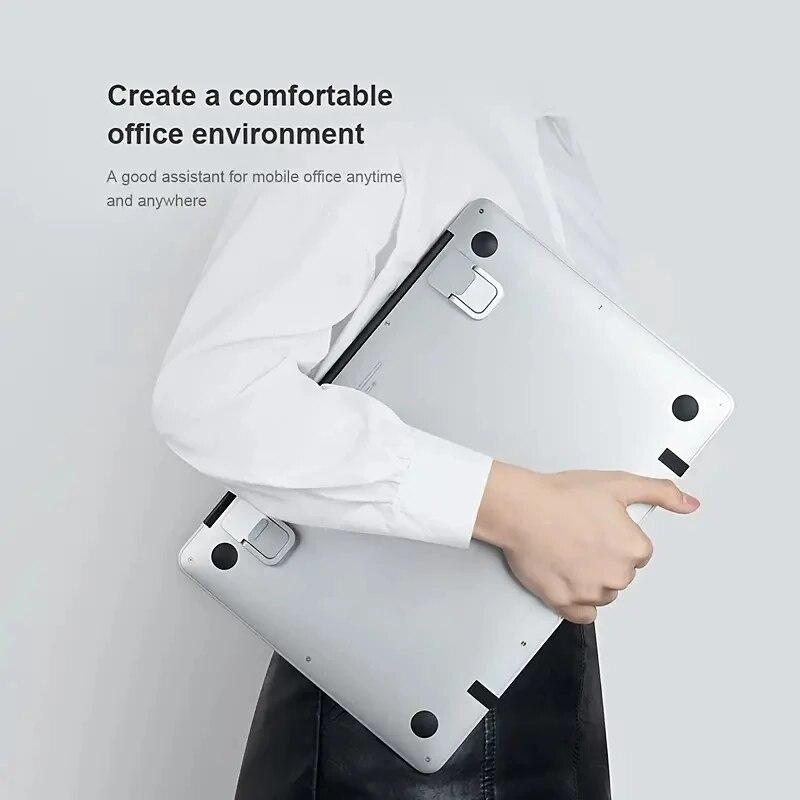 2PCS Portable Self-Adhesive Mini Laptop Stand Invisible Computer Keyboard Stand for Desk, Laptop Feet Compatible with MacBook