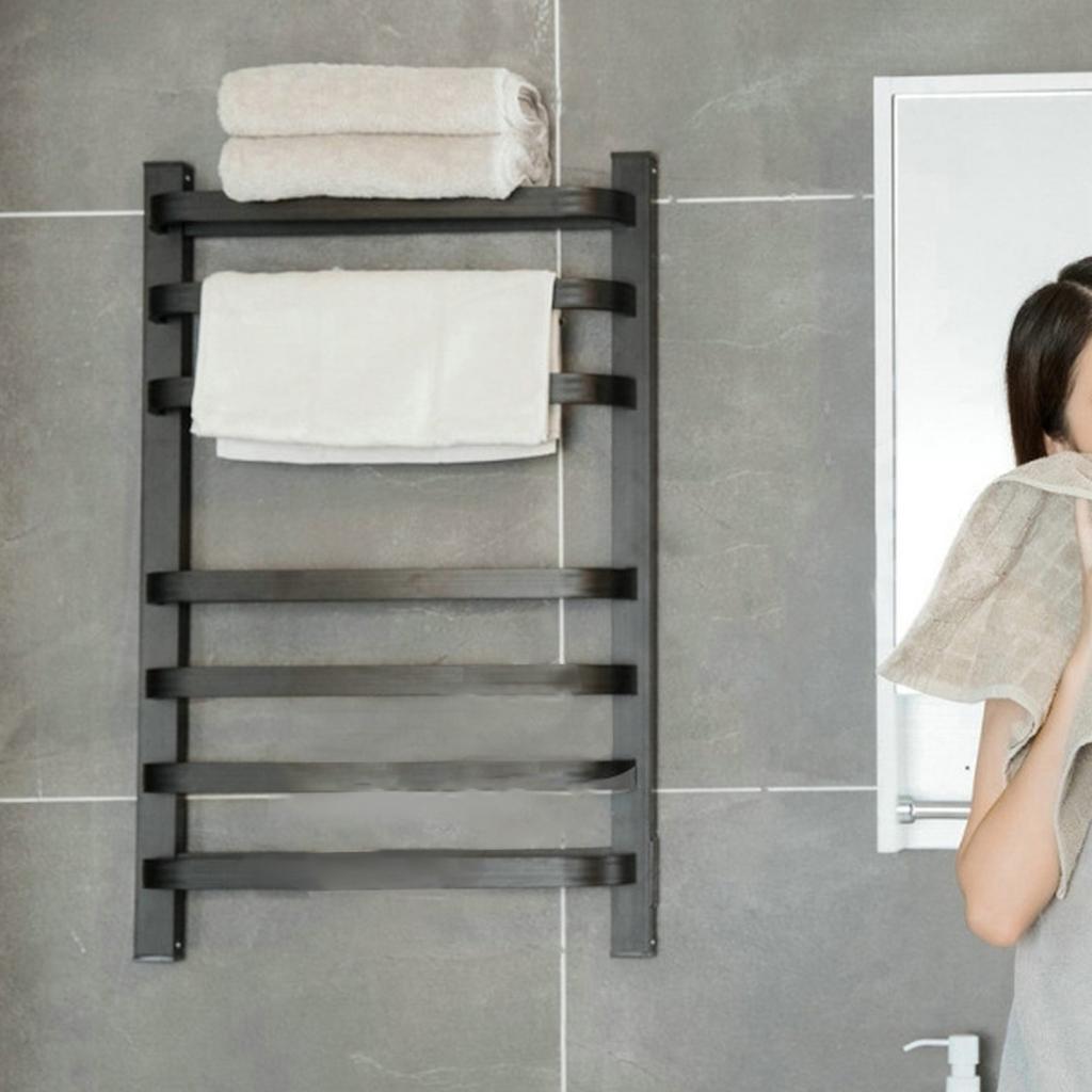 Wall Mounted Constant Temperature Electric Heating Drying Towel Rack Multi Functional Stotage Rack