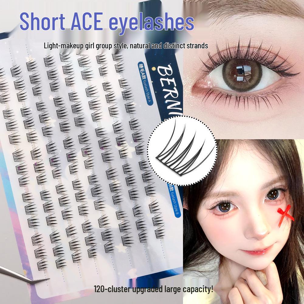 Super Large Capacity Short Style ACE Idol Girl Group False Eyelashes - Natural Imitation Cluster Segments