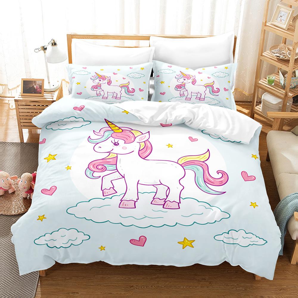 Unicorn Bedding Set For Kids, Winter Duvet Cover Sets, Twin, Full, Queen, King, Bedroom, Home Textile, Milk Bottle