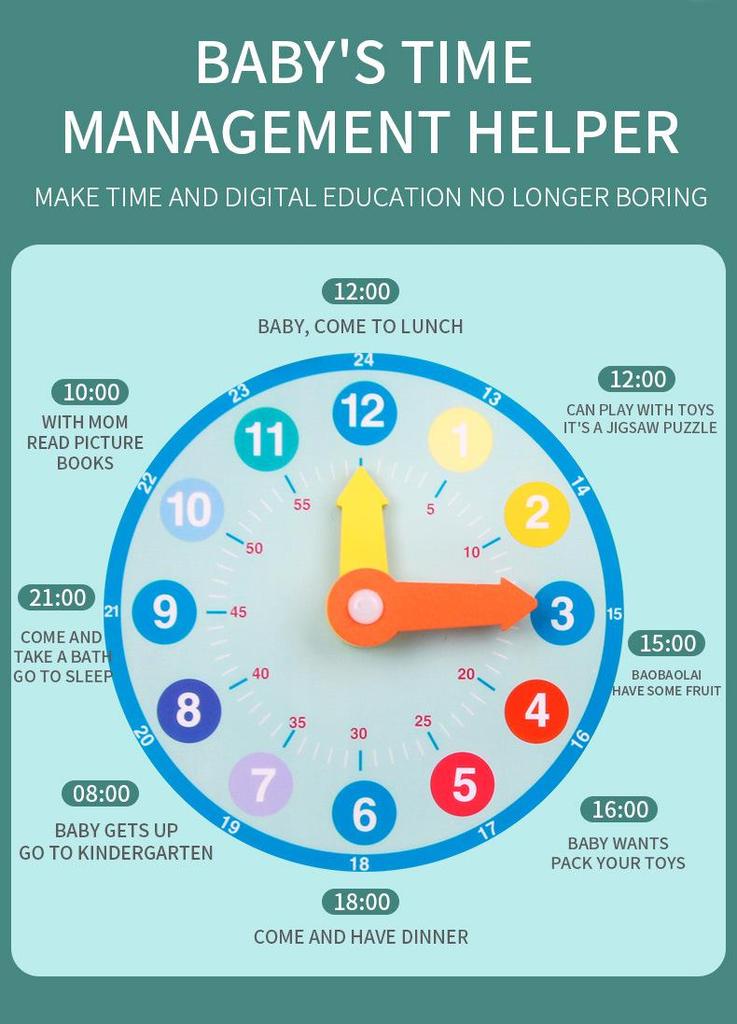 Children's Wooden Calendar Clock: Educational Toy for Learning Weather, Seasons, Days & Time