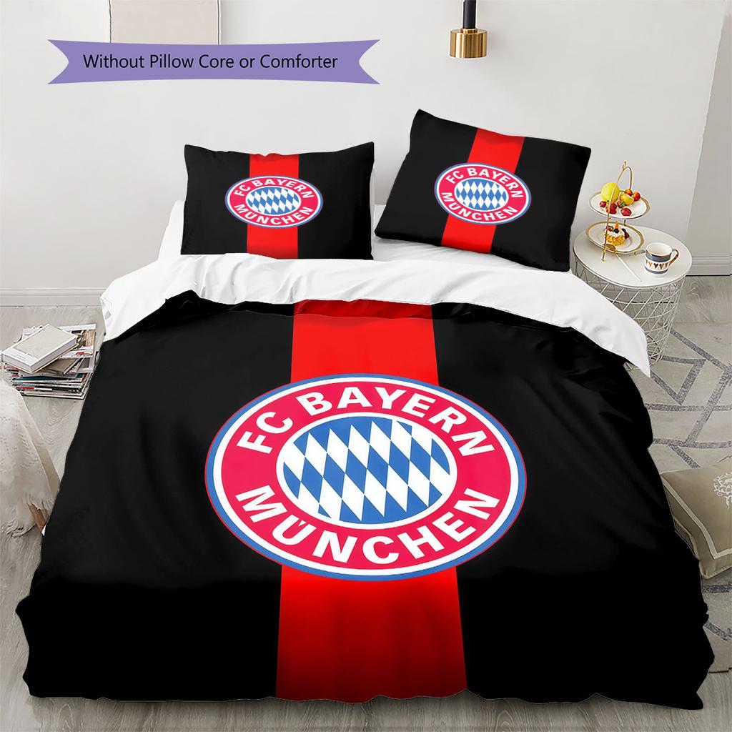FC Bayern Munchen Pattern Bedding,Quilt Set Quilt Cover Pillowcase Home Birthday Gift(1 * duvet cover + 2 * pillowcase, without core)