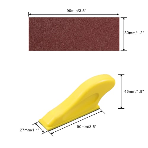 LEONTOOL Sandpaper Sanding Block, 120-Piece Set, 20 Pieces Each of #80, #120, #180, #240, #400, and #600, for Smoothing Putty, Woodwork, Rust Removal,