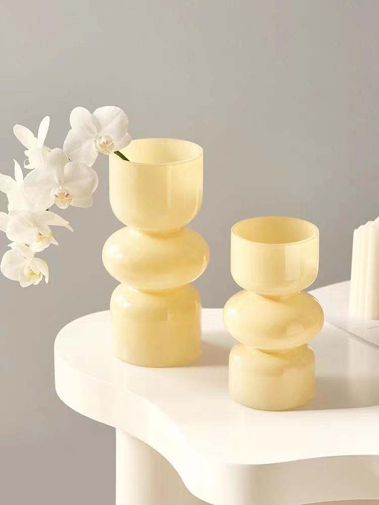 Nordic Simple Luxury Glass Flower Vase Decoration High Aesthetic Value Flower Arranger Home Desktop Decor Props