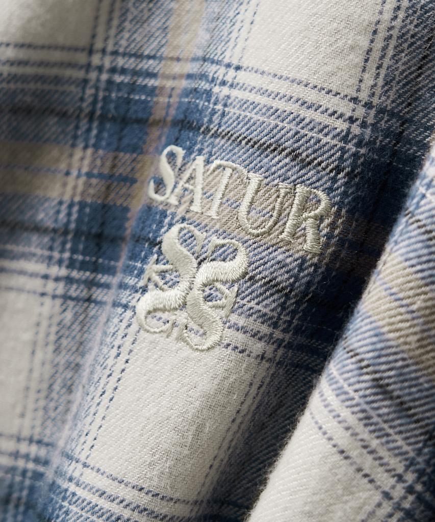 Seteo (W) Classic Flannel Check Shirt Blue