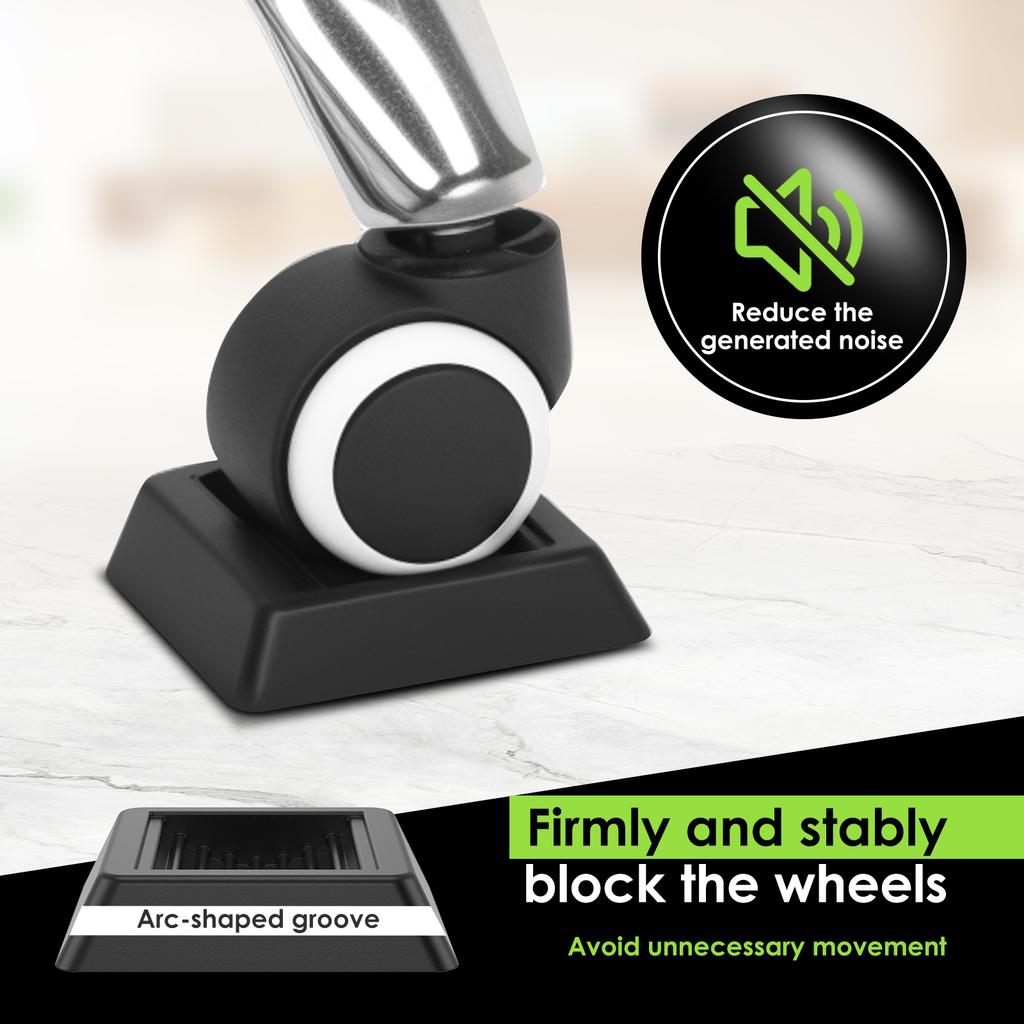 6/12Pcs Chair Wheel Stopper Rubber Non Slip Furniture Pad Hardwood Floor Protectors Anti Vibration Caster Cup for Home Office