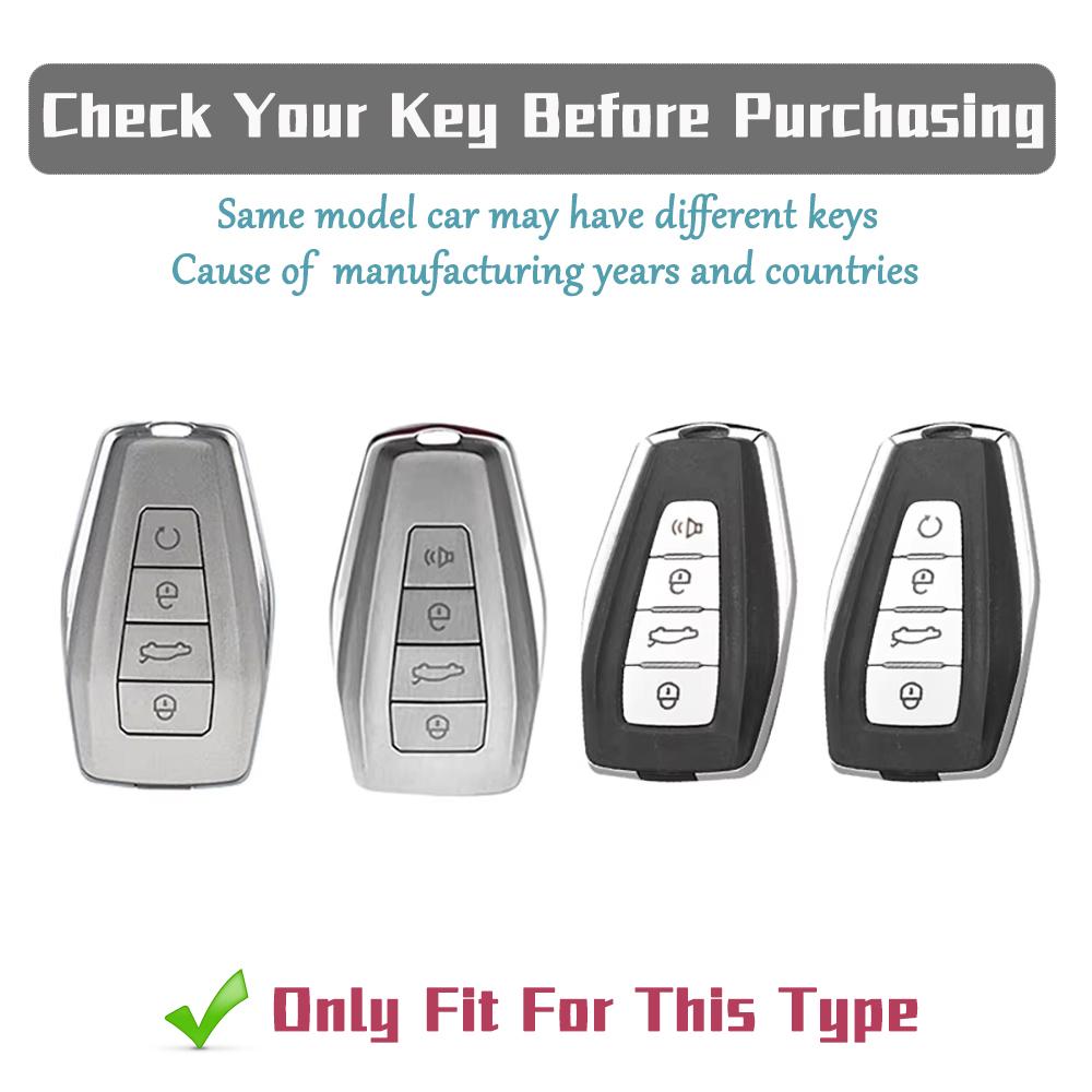 New Protective Key Case Cover for Geely Coolray 2024/X6/Emgrand/Global Hawk GX7 Soft TPU Key Case With Key Chain Auto Parts