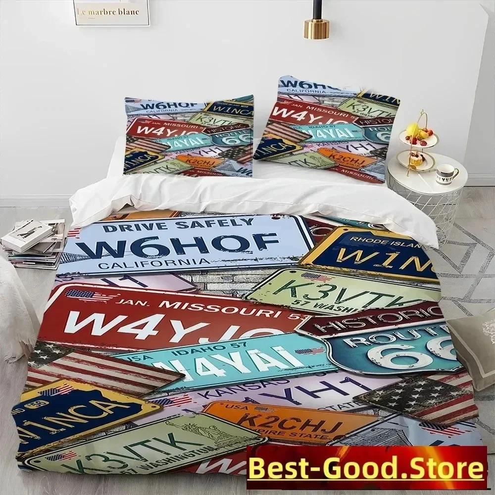 Historic Route 66,Mother Road,mãe Estrada Bedding Set Printed With Pillowcase Duvet Cover Soft Queen King Size Bedclothes Home