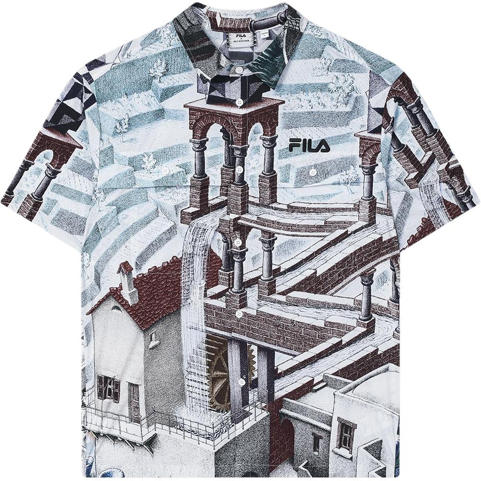 

FILA X M.C. ESCHER Heritage Series Casual Fashion Short Sleeve Shirt Men shirts F11M538403FZA XXL