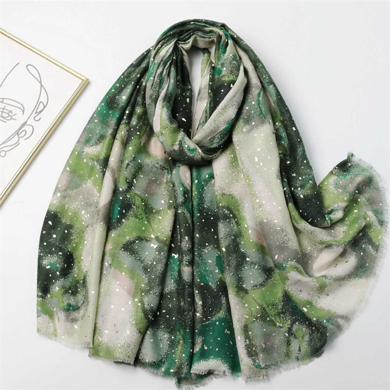 Winter Lurex Glitter Abstract Drawing Fringe Viscose Shawl Scarf High Quality Wrap Pashmina Stole Bufandas Muslim Hijab 180*90Cm