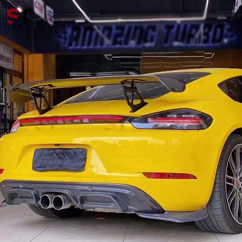Porsche 718 981/987 Cayman GT4 Carbon Fiber Rear Spoiler Wing