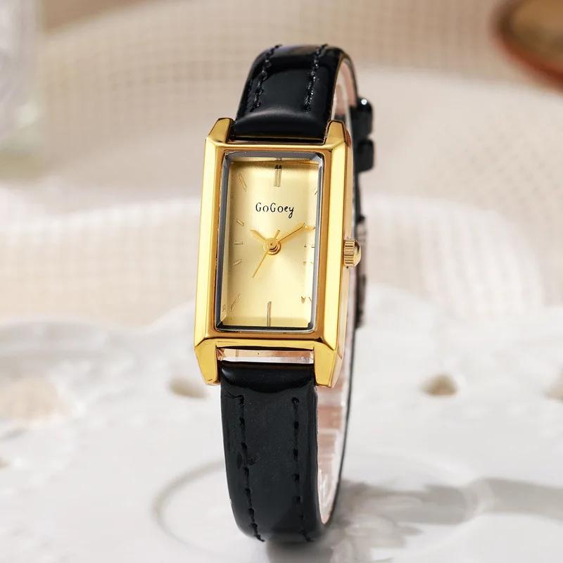Fashion Quartz Watches for Women Retro Female Luxury Watch Ladies Leather Strap Rectangular Dial Wristwatches Dropshipping Clock
