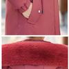 Women's Winter Fleece Padded Jacket Thick Warm Mid-Length Embroidered Hooded Padded Coat