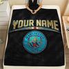 Custom Name Manchester City2 Flannel Blanket, High quality Comfortable for All Seasons, Home Decor, Warmth and Comfort