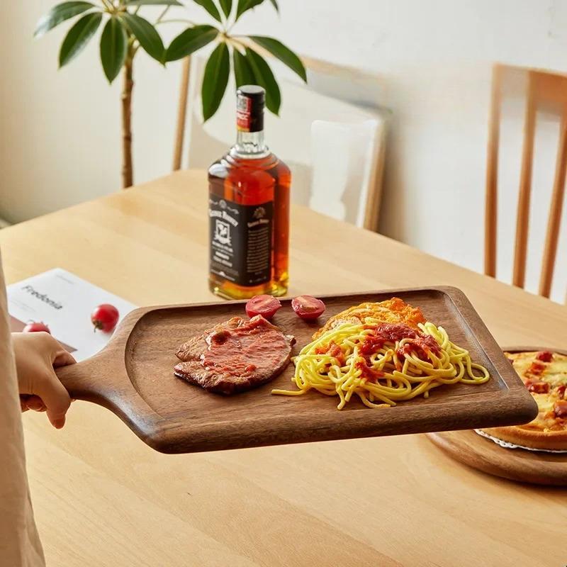 1PC Solid wood steak plate Japanese wooden pizza plate steak board tableware Western food set plate