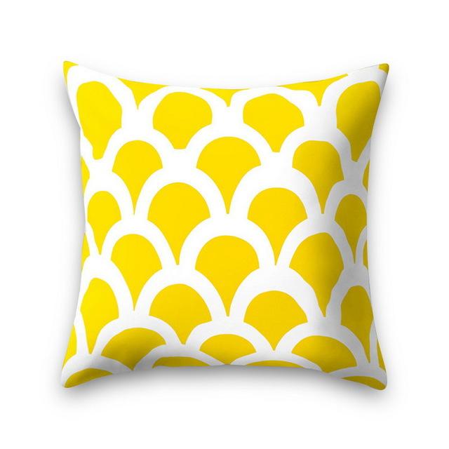 Sandstone Simple Yellow Pillow Geometric Pillow Case Plush Car Living Room Sofa Pillow Nordic